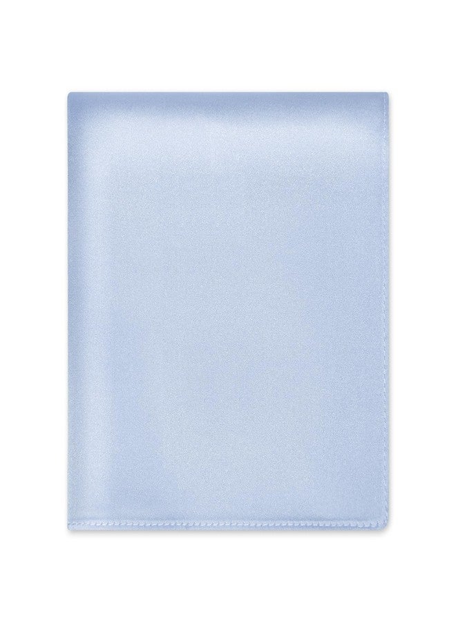 Selected Hanky 100% Pure Silk Pocket Square Solid Color, Light Blue, One Size - Image 1